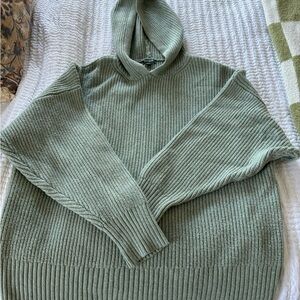 Wild Fable Sage Ribbed Hoodie Sweater